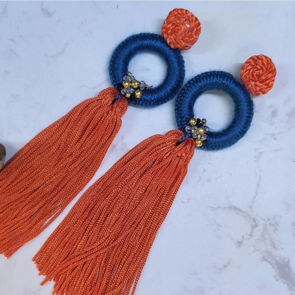 Handmade stunning long earrings asst colors